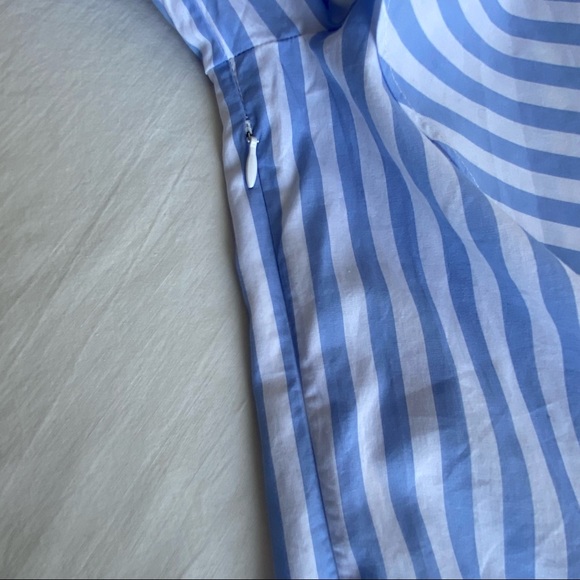 Sanctuary Icy Blue Stripe Ruffle Crossover Pirate Shirt Top Blouse - Picture 10 of 12